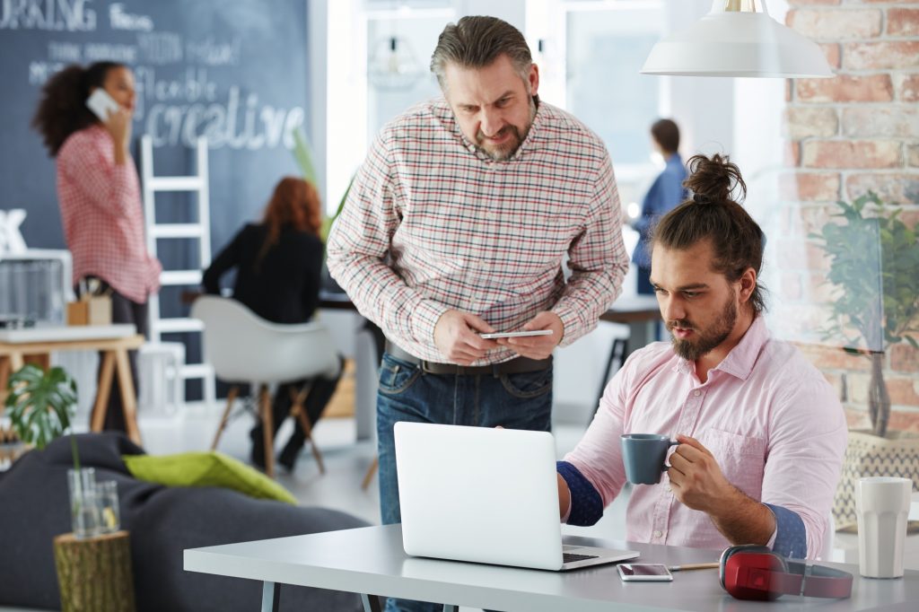 Team in coworking office